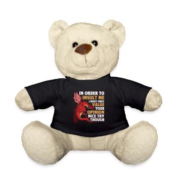 Ich muss erst deine Meinung schätzen Drache - Teddy - Schwarz - Vorne