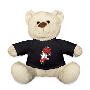 Aesthetic Dark Pattern Hand Bleeding Holding Rose - Teddy - Schwarz - Vorne