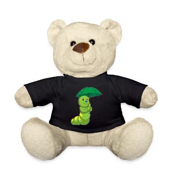 Parapluie chenille - Nounours - noir - Devant