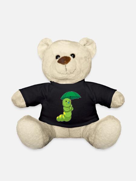 Raupe Regenschirm - Teddy - Schwarz