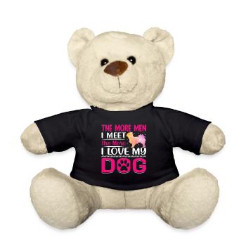 I Love Dog Chihuahua Funny Dog Owners - Teddy Bear - black - Front