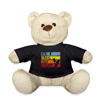 Kiteboarding Kite Kiten - Eat Sleep Kite Kitesurfe - Teddy - Schwarz - Vorne