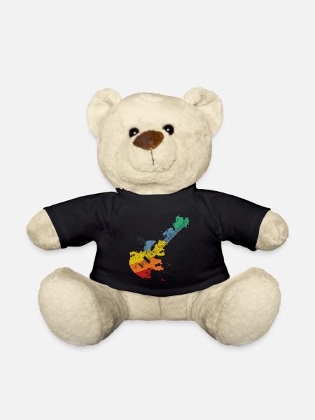 E-Gitarre Gitarrist Gitarrenspieler Gitarrenmotiv - Teddy - Schwarz