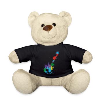 E-Gitarre Gitarrist Gitarrenspieler Gitarrenmotiv - Teddy - Schwarz - Vorne