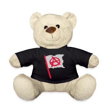 Flagge Anarchie Symbol Logo - Teddy - Schwarz - Vorne