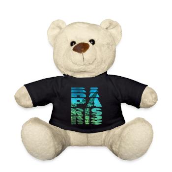 Paris France City Skyline Home Love - Teddy Bear - black - Front