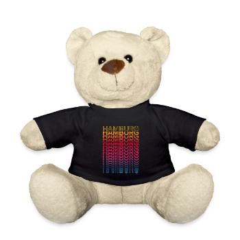 Retro Nostalgic City - Rainbow Hamburg - Teddy Bear - black - Front