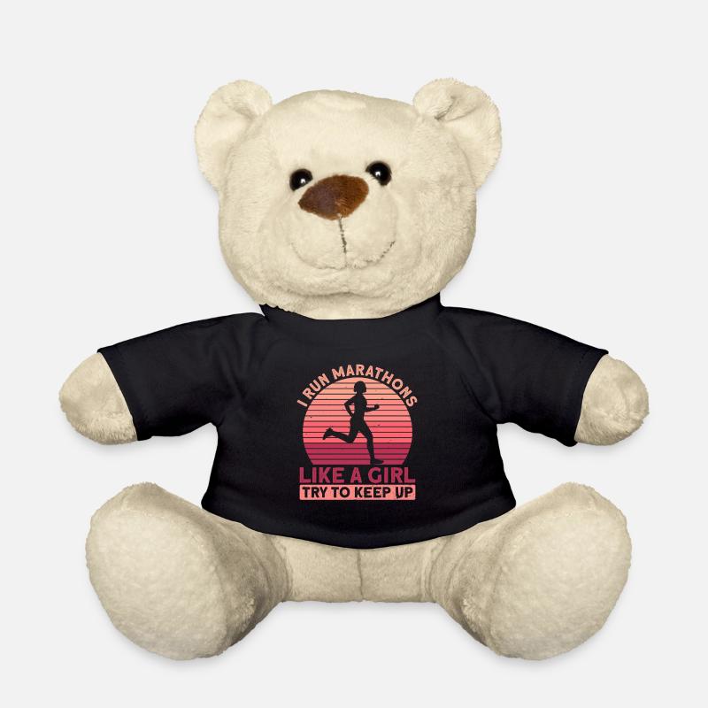 Frauen Marathon Marathonläuferin Läuferin Joggen - Teddy - Schwarz
