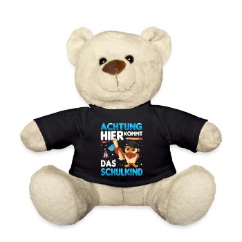 Achtung hier kommt das Schulkind - Teddy - Schwarz - Vorne