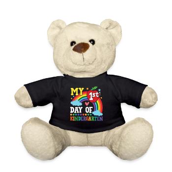 My First Day Of Kindergarten Colorful Rainbow - Teddy - Schwarz - Vorne