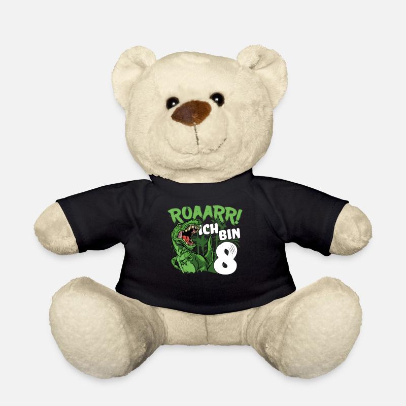 8. Geburtstag Junge 8 Jahre Dino Dinosaurier - Teddy - Schwarz