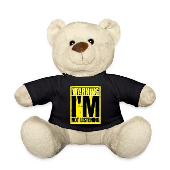 Avertissement Je n’écoute pas 24 - Nounours - noir - Devant