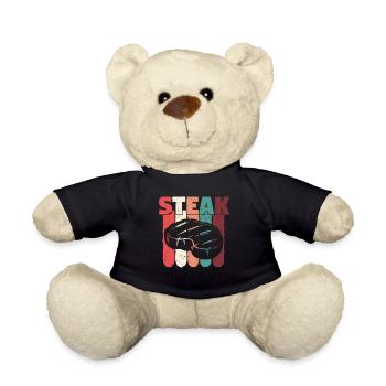 Steak Vintage Distressed Colors - Teddy Bear - black - Front