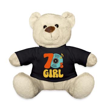 70er Jahre Mädchen 70s Girl Hippie - Teddy - Schwarz - Vorne