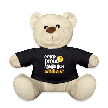 Fier cousin softball joueur de softball cousin cousin - Nounours - noir - Devant
