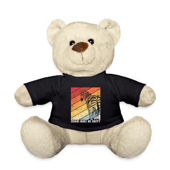 Vintage Zebras machen mich glücklich Zebra Spruch - Teddy - Schwarz - Vorne