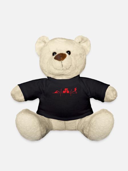 Herzschlag Für Triathlon Swim Bike Run Geschenk Sp - Teddy - Schwarz