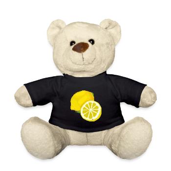 Retro Pixel Lemon - Teddy Bear - black - Front