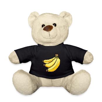 Retro Pixel Banana - Teddy Bear - black - Front