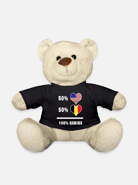 Belgien und USA Genial / Geschenk - Teddy - Schwarz