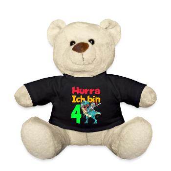 Ich bin 4 Ritter auf Trex Dinosaurier für Kinder - Teddy - Schwarz - Vorne