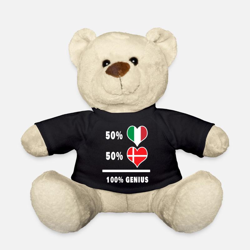 Italien und Dänemark genial / Geschenk - Teddy - Schwarz