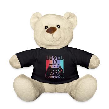 Level 13 Offizieller Teenager 13 Geburtstag - Teddy - Schwarz - Vorne