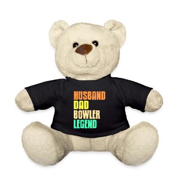Mari Papa Bowler Legend Retro Bowling T-Shirt - Nounours - noir - Devant