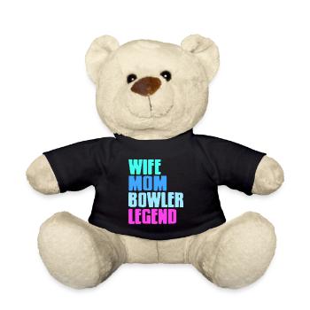 Femme Maman Bowler Legend Retro Bowling T-Shirt - Nounours - noir - Devant