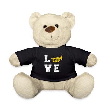 Love Trumpets Funny Trumpet Player Marching Band J - Teddy Bear - black - Front