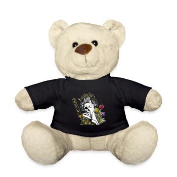 Japan Samurai Skelett Japanischer Krieger Bushido - Teddy - Schwarz - Vorne