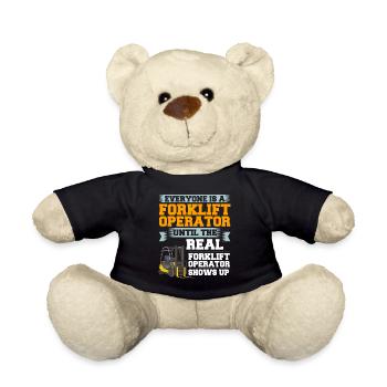 Forklift Driver Forklift Lift Truck - Teddy Bear - black - Front