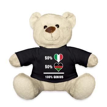 Italien und Kenia genial / Geschenk - Teddy - Schwarz - Vorne