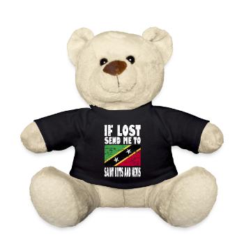 Saint Kitts and Nevis Flag Saying - Teddy Bear - black - Front