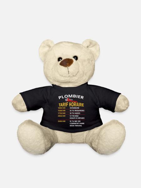 Plombier Tarif horaire cadeau pour plombier - Nounours - noir