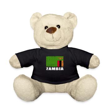 Zambia Flag Grunge Zambia Flag - Teddy Bear - black - Front