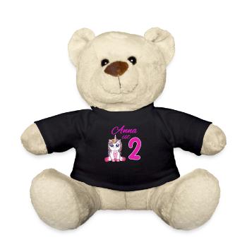 Kindergeburtstag 2 Jahre Mädchen Name Anna - Teddy - Schwarz - Vorne