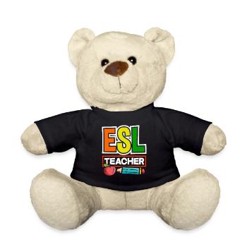 ESL Teacher Linguist Multilingual Teaching - Teddy Bear - black - Front
