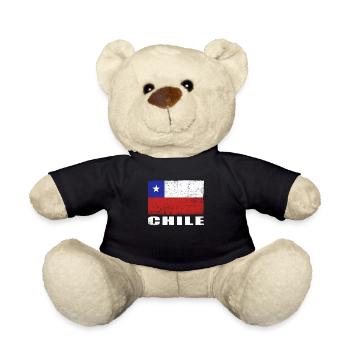 Chile Flagge Grunge Chile Fahne - Teddy - Schwarz - Vorne