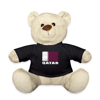 Qatar Flag Grunge Qatar Flag - Teddy Bear - black - Front