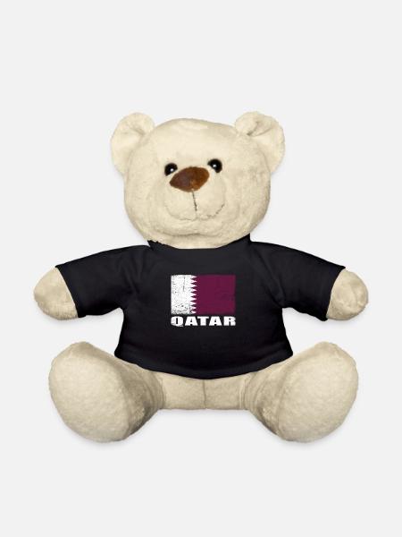 Qatar Flag Grunge Qatar Flag - Nounours - noir