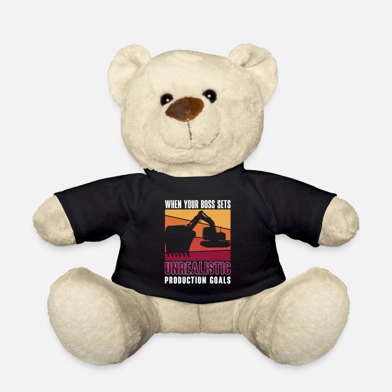 Baggerfahrer Bagger Baggern Bauarbeiter Geschenk - Teddy - Schwarz