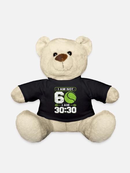 Lustiges Design für Tennisspieler 60. Geburtstag - Teddy - Schwarz