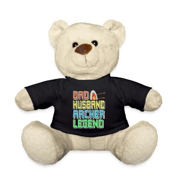 Dad Husband Archer Legend Retro Archery T-Shirt - Teddy Bear - black - Front