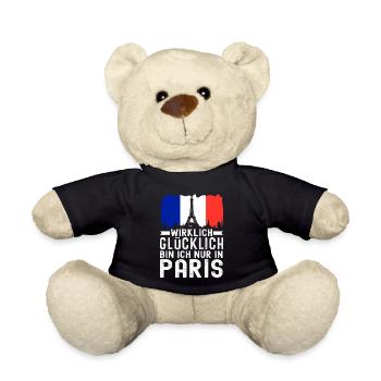 France Flag France Paris Marseille French - Teddy Bear - black - Front