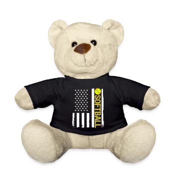 Drapeau américain de l’équipe patriotique de softball - Nounours - noir - Devant