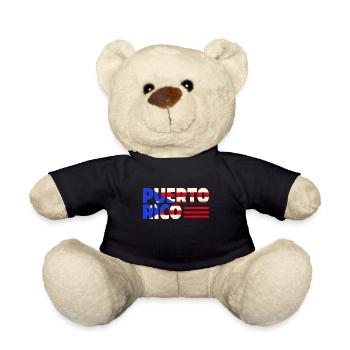 Patriotische Vintage Puerto Rico Flagge Ricaner - Teddy - Schwarz - Vorne