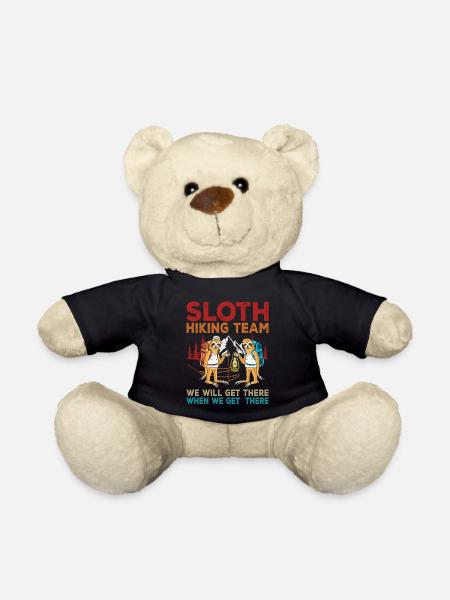 Funny Vintage Sloth Hiking Team We Will Get There - Teddy - Schwarz