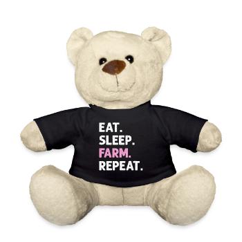 Eat Sleep Farm Wiederholen Sie lustigen landwirtschaftlichen Bauern - Teddy - Schwarz - Vorne