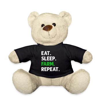 Eat Sleep Farm Wiederholen Sie lustigen landwirtschaftlichen Bauern - Teddy - Schwarz - Vorne
